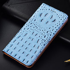 Custodia Portafoglio In Pelle Cover con Supporto H01P per Samsung Galaxy S21 FE 5G Cielo Blu