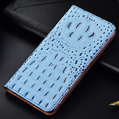 Custodia Portafoglio In Pelle Cover con Supporto H01P per Samsung Galaxy S21 Ultra 5G Cielo Blu