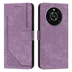 Custodia Portafoglio In Pelle Cover con Supporto H01X per Huawei Honor Magic4 Lite 4G Viola