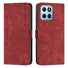 Custodia Portafoglio In Pelle Cover con Supporto H01X per Huawei Honor X6 5G Rosso