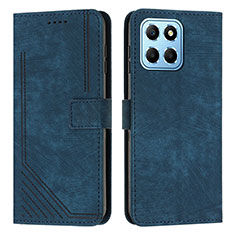 Custodia Portafoglio In Pelle Cover con Supporto H01X per Huawei Honor X8 5G Blu