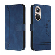 Custodia Portafoglio In Pelle Cover con Supporto H01X per Huawei P50e Blu