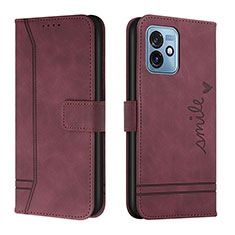 Custodia Portafoglio In Pelle Cover con Supporto H01X per Motorola Moto G 5G (2023) Rosso