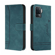 Custodia Portafoglio In Pelle Cover con Supporto H01X per Oppo A94 4G Verde
