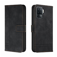 Custodia Portafoglio In Pelle Cover con Supporto H01X per Oppo Reno5 F Nero