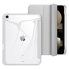 Custodia Portafoglio In Pelle Cover con Supporto H02 per Apple iPad Air 4 10.9 (2020) Grigio