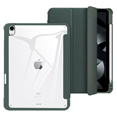 Custodia Portafoglio In Pelle Cover con Supporto H02 per Apple iPad Air 4 10.9 (2020) Verde