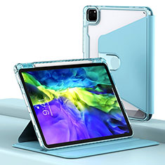 Custodia Portafoglio In Pelle Cover con Supporto H02 per Apple iPad Pro 11 (2020) Blu