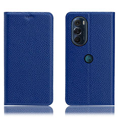 Custodia Portafoglio In Pelle Cover con Supporto H02P per Motorola Moto Edge X30 5G Blu