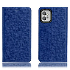 Custodia Portafoglio In Pelle Cover con Supporto H02P per Motorola Moto G32 Blu