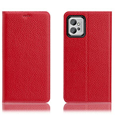 Custodia Portafoglio In Pelle Cover con Supporto H02P per Motorola Moto G32 Rosso