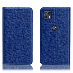 Custodia Portafoglio In Pelle Cover con Supporto H02P per Motorola Moto G50 5G Blu