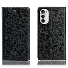 Custodia Portafoglio In Pelle Cover con Supporto H02P per Motorola MOTO G52 Nero