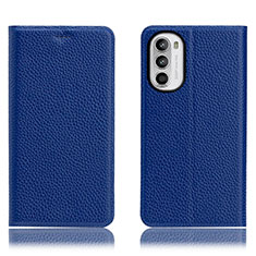 Custodia Portafoglio In Pelle Cover con Supporto H02P per Motorola Moto G71s 5G Blu