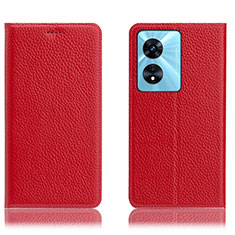 Custodia Portafoglio In Pelle Cover con Supporto H02P per Oppo A78 5G Rosso