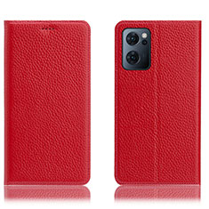 Custodia Portafoglio In Pelle Cover con Supporto H02P per Oppo Find X5 Lite 5G Rosso