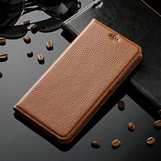 Custodia Portafoglio In Pelle Cover con Supporto H02P per Samsung Galaxy M51 Marrone Chiaro