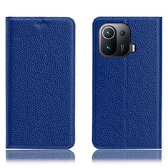 Custodia Portafoglio In Pelle Cover con Supporto H02P per Xiaomi Mi 11 Pro 5G Blu