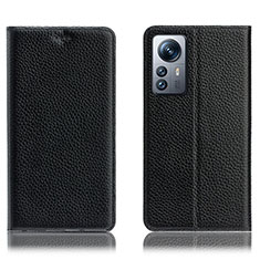 Custodia Portafoglio In Pelle Cover con Supporto H02P per Xiaomi Mi 12 5G Nero