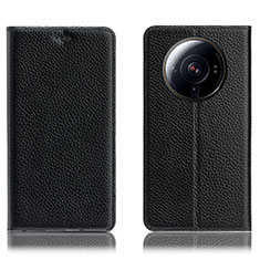 Custodia Portafoglio In Pelle Cover con Supporto H02P per Xiaomi Mi 12 Ultra 5G Nero