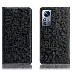 Custodia Portafoglio In Pelle Cover con Supporto H02P per Xiaomi Mi 12X 5G Nero