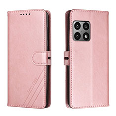 Custodia Portafoglio In Pelle Cover con Supporto H02X per OnePlus 10 Pro 5G Oro Rosa