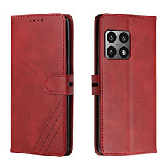 Custodia Portafoglio In Pelle Cover con Supporto H02X per OnePlus 10 Pro 5G Rosso