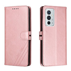 Custodia Portafoglio In Pelle Cover con Supporto H02X per OnePlus 9RT 5G Oro Rosa