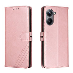 Custodia Portafoglio In Pelle Cover con Supporto H02X per Realme 10 Pro 5G Oro Rosa