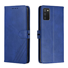 Custodia Portafoglio In Pelle Cover con Supporto H02X per Samsung Galaxy A03s Blu