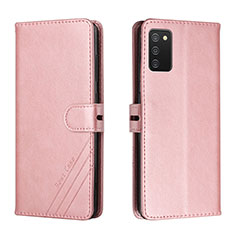 Custodia Portafoglio In Pelle Cover con Supporto H02X per Samsung Galaxy A03s Oro Rosa