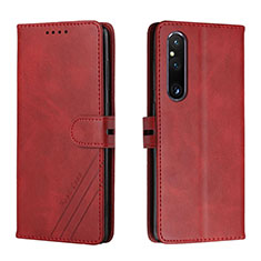 Custodia Portafoglio In Pelle Cover con Supporto H02X per Sony Xperia 1 V Rosso