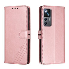 Custodia Portafoglio In Pelle Cover con Supporto H02X per Xiaomi Mi 12T Pro 5G Oro Rosa