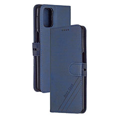 Custodia Portafoglio In Pelle Cover con Supporto H02X per Xiaomi Poco M3 Blu