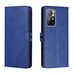 Custodia Portafoglio In Pelle Cover con Supporto H02X per Xiaomi Poco M4 Pro 5G Blu