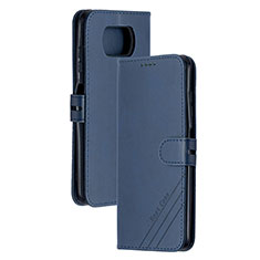 Custodia Portafoglio In Pelle Cover con Supporto H02X per Xiaomi Poco X3 NFC Blu