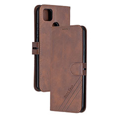 Custodia Portafoglio In Pelle Cover con Supporto H02X per Xiaomi Redmi 9 India Marrone