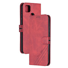 Custodia Portafoglio In Pelle Cover con Supporto H02X per Xiaomi Redmi 9 India Rosso