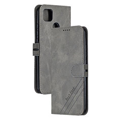 Custodia Portafoglio In Pelle Cover con Supporto H02X per Xiaomi Redmi 9C NFC Grigio