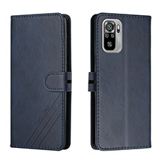Custodia Portafoglio In Pelle Cover con Supporto H02X per Xiaomi Redmi Note 10S 4G Blu