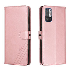 Custodia Portafoglio In Pelle Cover con Supporto H02X per Xiaomi Redmi Note 10T 5G Oro Rosa