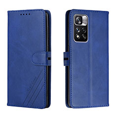 Custodia Portafoglio In Pelle Cover con Supporto H02X per Xiaomi Redmi Note 11 Pro+ Plus 5G Blu