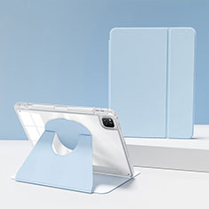 Custodia Portafoglio In Pelle Cover con Supporto H03 per Apple iPad Pro 11 (2020) Azzurro