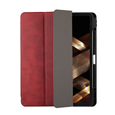 Custodia Portafoglio In Pelle Cover con Supporto H03 per Apple iPad Pro 12.9 (2020) Rosso