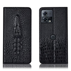 Custodia Portafoglio In Pelle Cover con Supporto H03P per Motorola Moto Edge 30 Fusion 5G Nero