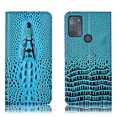 Custodia Portafoglio In Pelle Cover con Supporto H03P per Motorola Moto G50 Cielo Blu