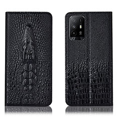 Custodia Portafoglio In Pelle Cover con Supporto H03P per Oppo A94 5G Nero