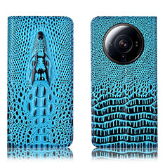 Custodia Portafoglio In Pelle Cover con Supporto H03P per Xiaomi Mi 12 Ultra 5G Cielo Blu