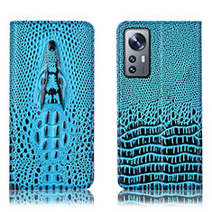 Custodia Portafoglio In Pelle Cover con Supporto H03P per Xiaomi Mi 12S Pro 5G Cielo Blu