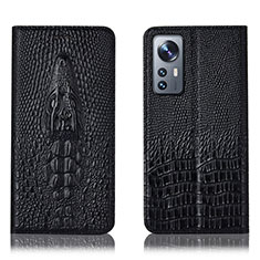 Custodia Portafoglio In Pelle Cover con Supporto H03P per Xiaomi Mi 12X 5G Nero